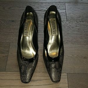 Amanda faux snakeskin heels